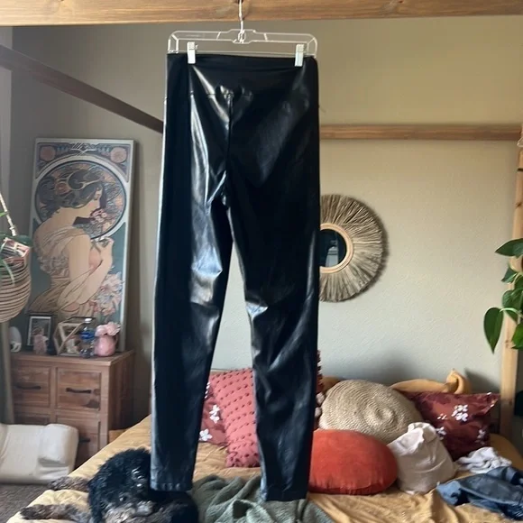 Ever After/ Black Vegan Leather Leggings - Picture 2 of 4